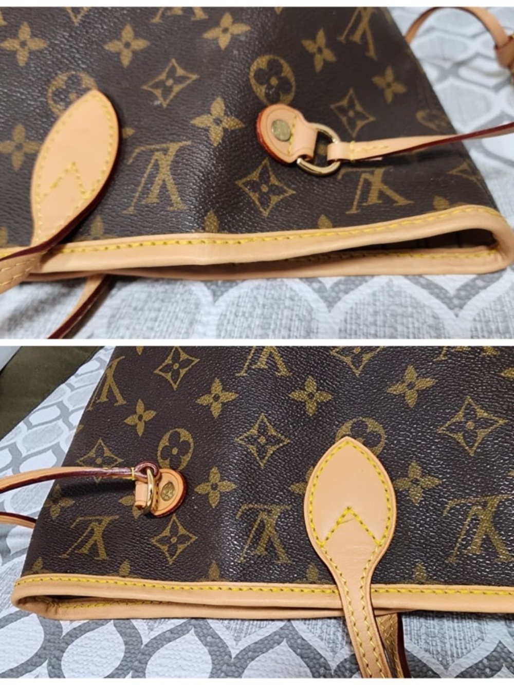 Authentic LOUIS VUITTON Monogram Canvas Neverfull MM Tote Bag Brown/Beige - Picture 8 of 15
